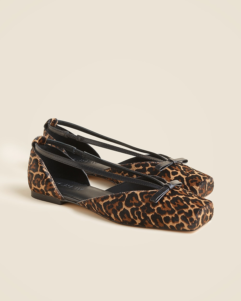 Quinn cutout ballet flats in leopard-print calf hair | J. Crew US
