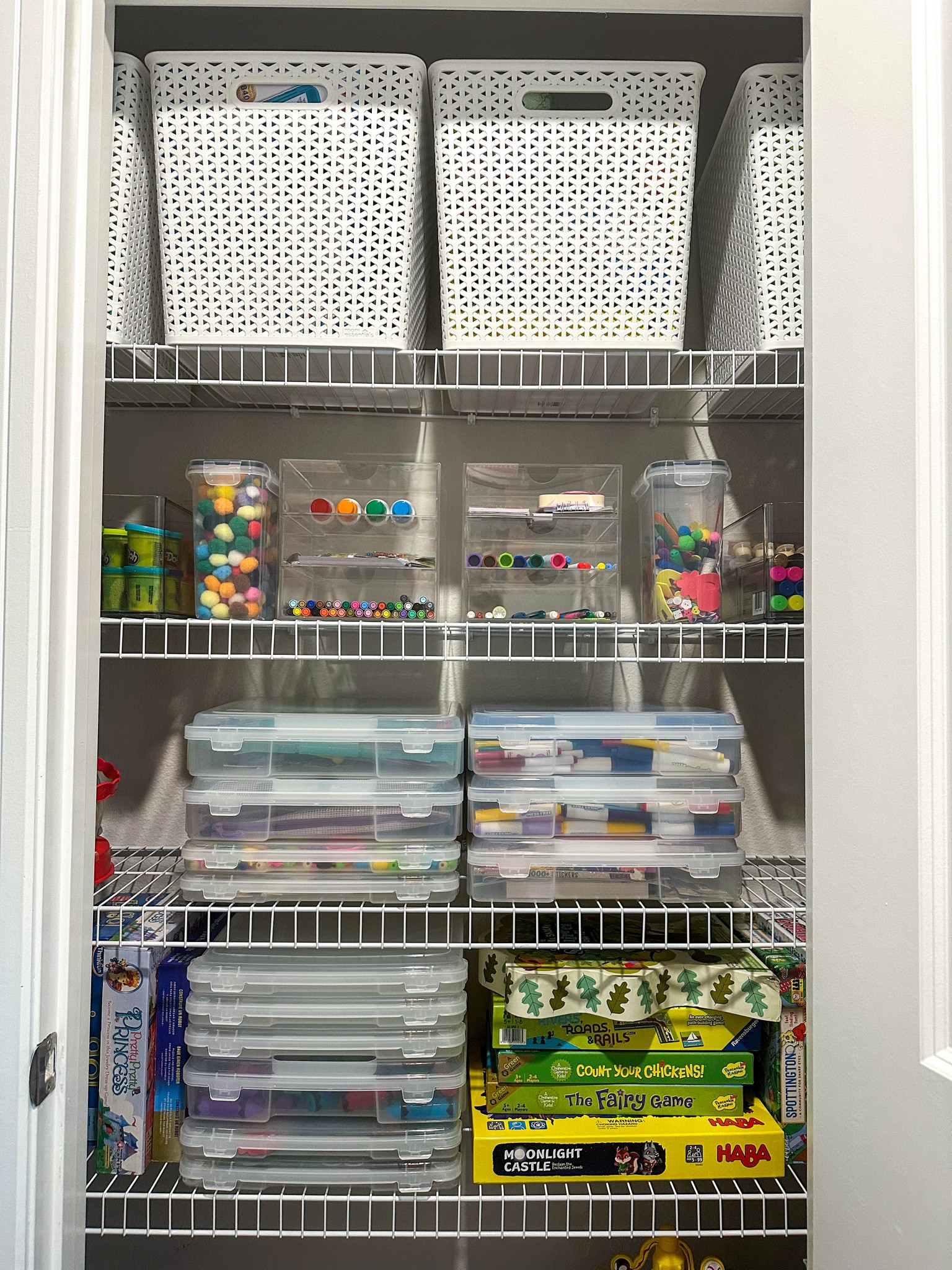 Craft closet organized. Kids closet organization. Playroom organization. Playroom design. Toy storage. Toy organization 

#LTKfamily #LTKhome #LTKkids