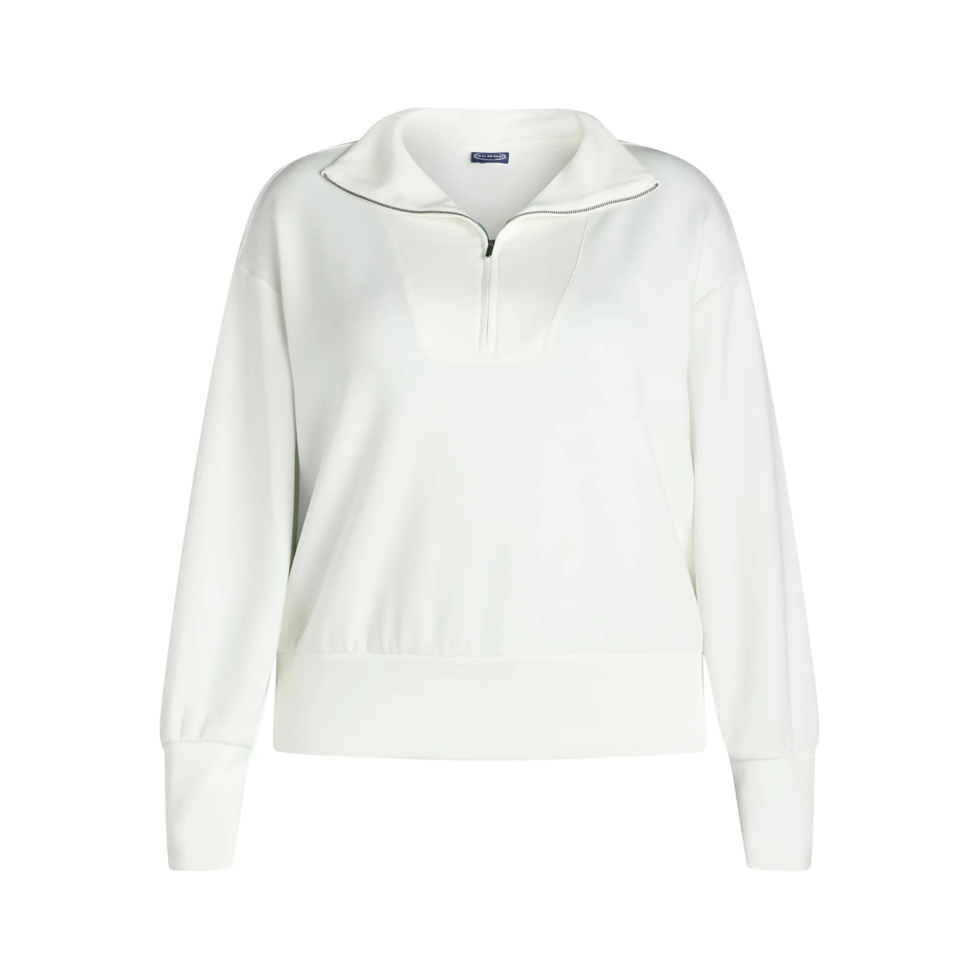 Scoop Women’s & Women's Plus Ultimate ScubaKnit Half Zip Sweatshirt, Sizes XS-4X | Walmart (US)