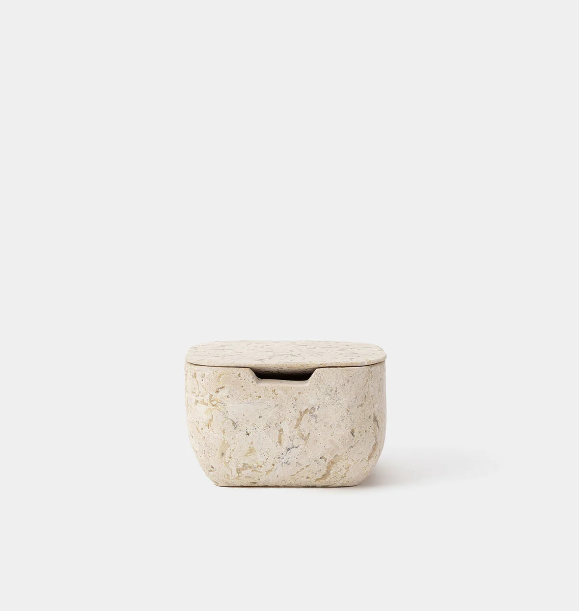 Travertine Container | Shoppe Amber Interiors | Amber Interiors