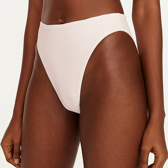 Ribbed high-rise cheeky bikini bottom | J. Crew US