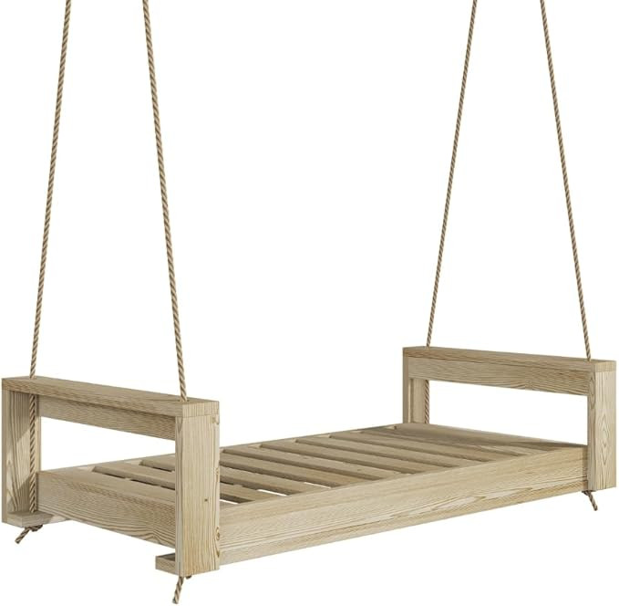 The Lancaster Amish Crafted Porch Daybed Swing, Made in The USA from Kiln Dried Pine (4 Foot, Unf... | Amazon (US)