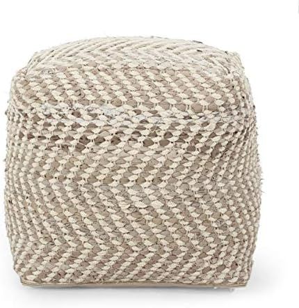 Christopher Knight Home 313830 Pouf, Ivory + Beige | Amazon (US)