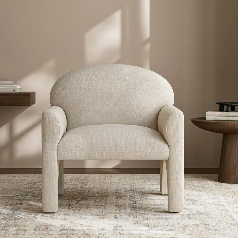 Wrought Studio™ Upholstered Armchair, Accent Chair with Rubber Wood Legs | Wayfair | Wayfair North America