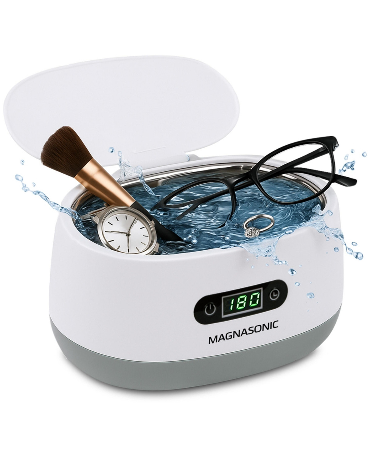 Magnasonic Ultrasonic Cleaner - 20oz Tank Ultrasonic Jewelry Cleaner & Ultrasonic Retainer Cleaner, Digital Timer, 5 Cleaning Modes for Glasses, Rings | Macy's