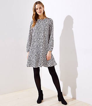 LOFT Petite Heart Flounce Dress | LOFT