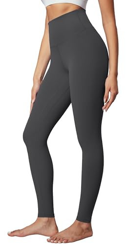 IUGA High Waisted Leggings for Women Tummy Control Buttery Soft Workout Leggings Compression Gym Yoga Leggings Ink Gray | Amazon (US)