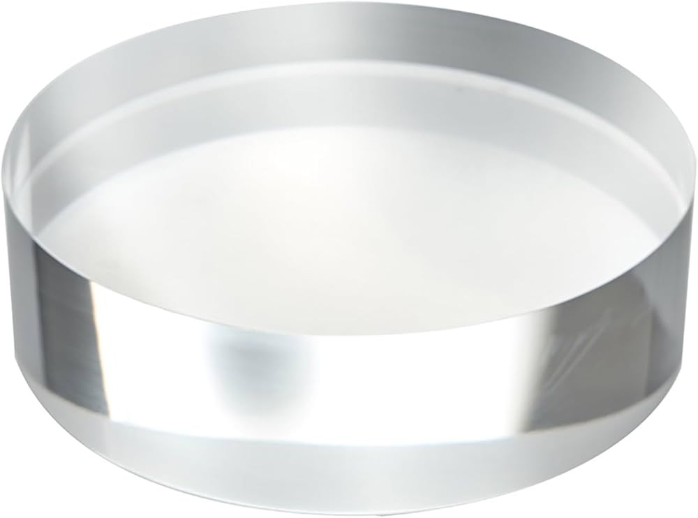 CiaoHER 2in Thickness 6in Diameter Acrylic Disc Display Block Clear Polished Round Pedestal Stand... | Amazon (US)