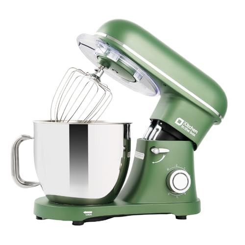Kitchen in the box Stand Mixer - 6.5 Quart Mixing Bowl with Handle, 900 Watt Heavy Bread Dough Standing Mixers Tilt-head with Dough Hook, Whisk, Flat Beater and Splash Guard (Green) | Amazon (US)