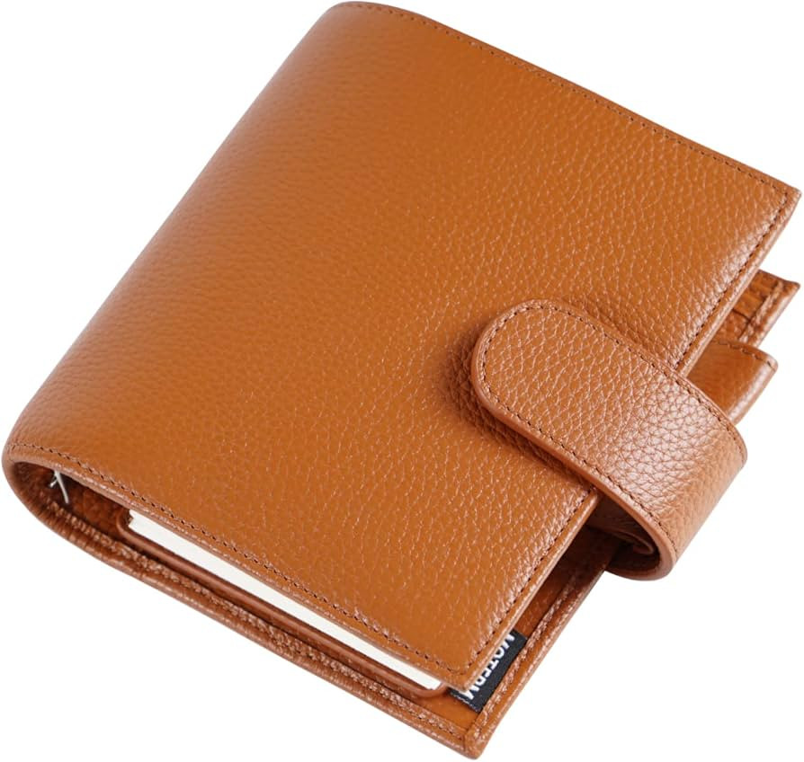 Moterm Pocket Luxe Ring Planner - Genuine Leather Binder Organiser (Burnt Pebble Orange, 30 mm Ring) | Amazon (DE)