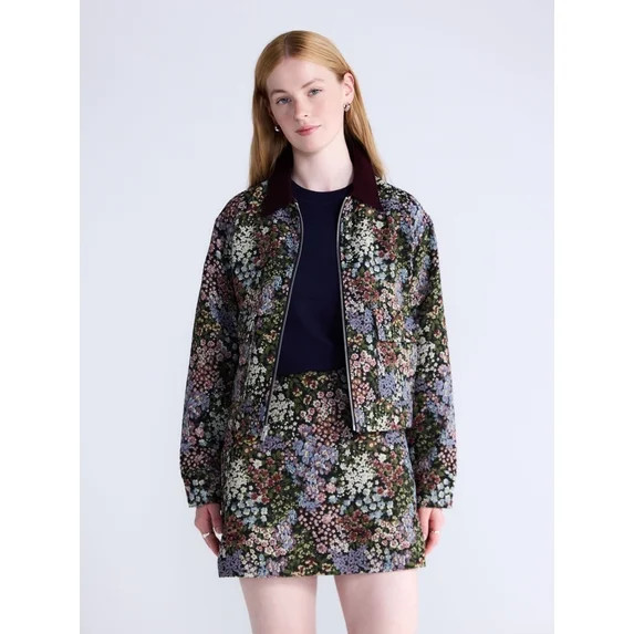 Free Assembly Women's and Women's Plus Cropped Combo Jacket, Sizes XS-4X | Walmart (US)