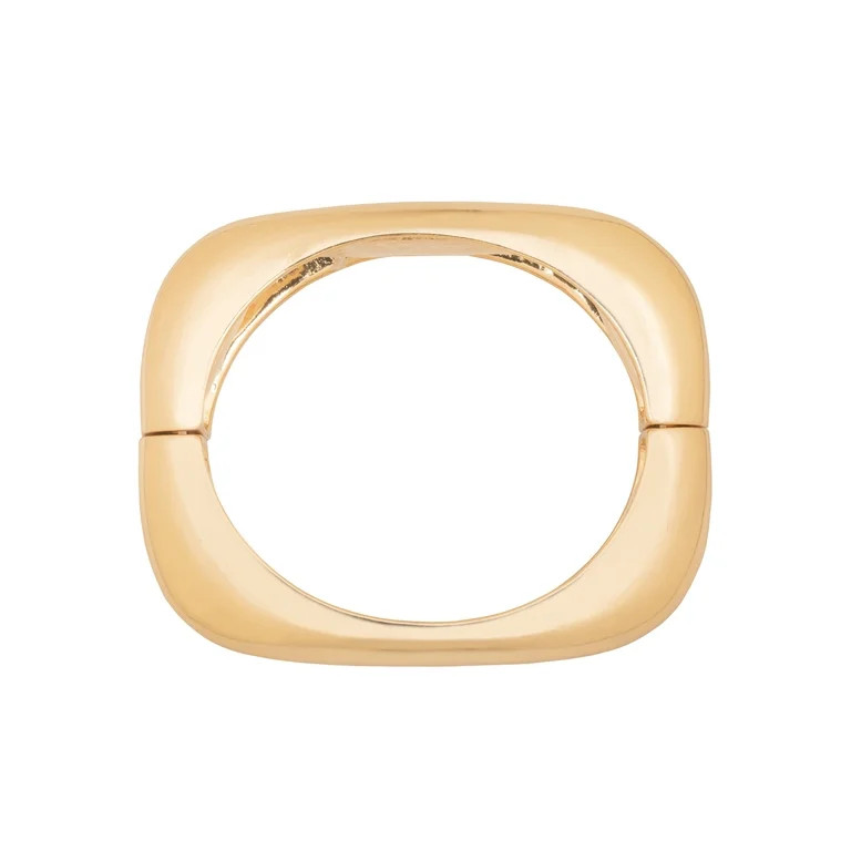 Time and Tru Women's Gold Tone Modern Bangle Stretch Bracelet | Walmart (US)