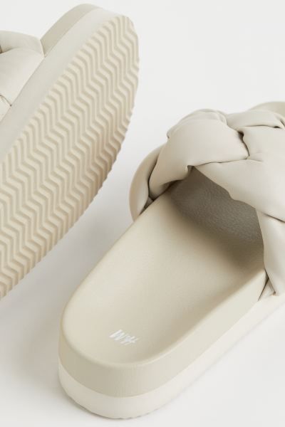 Braided Slides - Light taupe - Ladies | H&M US | H&M (US + CA)