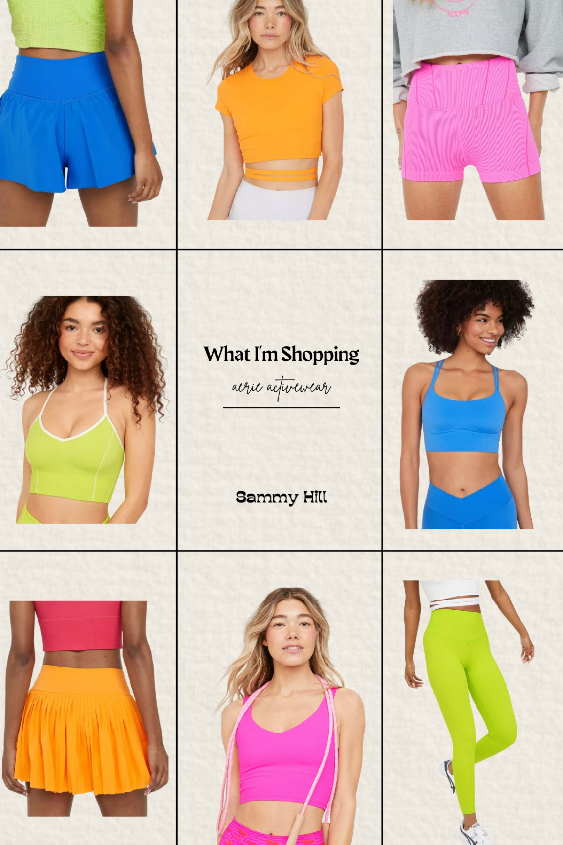 Aerie activewear I’m loving - bright color activewear, sports bras, leggings, bike shorts, active skirt. 

#LTKunder50 #LTKunder100 #LTKfit