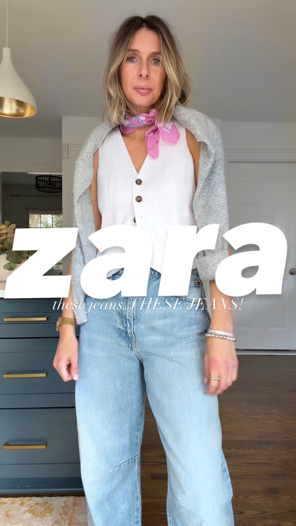 these jeans. THESE JEANS! 😮‍💨 they are a mix between barrel and wide leg. oh, and expect more neck scarfs in your future. i’m digging this vibe! 👌 

wearing…
size 4 jeans - they run big
white shirt - medium
grey cardigan - medium
whitevest - linked similar
neck scarf- linked similar

#effortlessstyle #styleover40 #zarajeans #neckscarf #zarastyle 

effortless style + daily outfit inspo for over 40s. are you trying to rediscover your style, i got you. want to elevate your everyday looks, i got you. want easy, effortless style, i got you! come follow me @houseofmagpye 🫶

neck scarf, white vest, preppy style, zara jeans, women’s jeans, best jeans for women, style over 40, free people bag 

#LTKOver40 #LTKWatchNow #LTKStyleTip