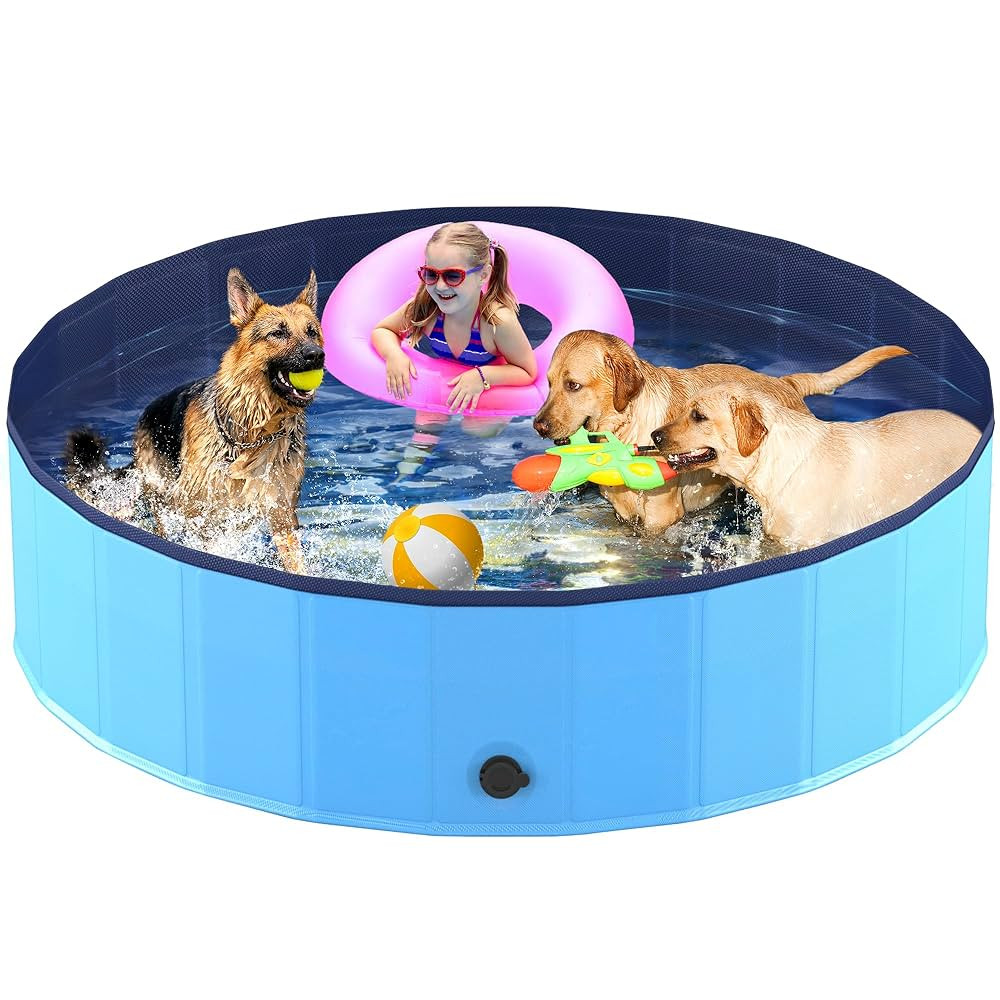 Niubya Foldable Pool, Collapsible Hard Plastic Swimming Pool, Portable Bath Tub for Pets Dogs and... | Amazon (US)
