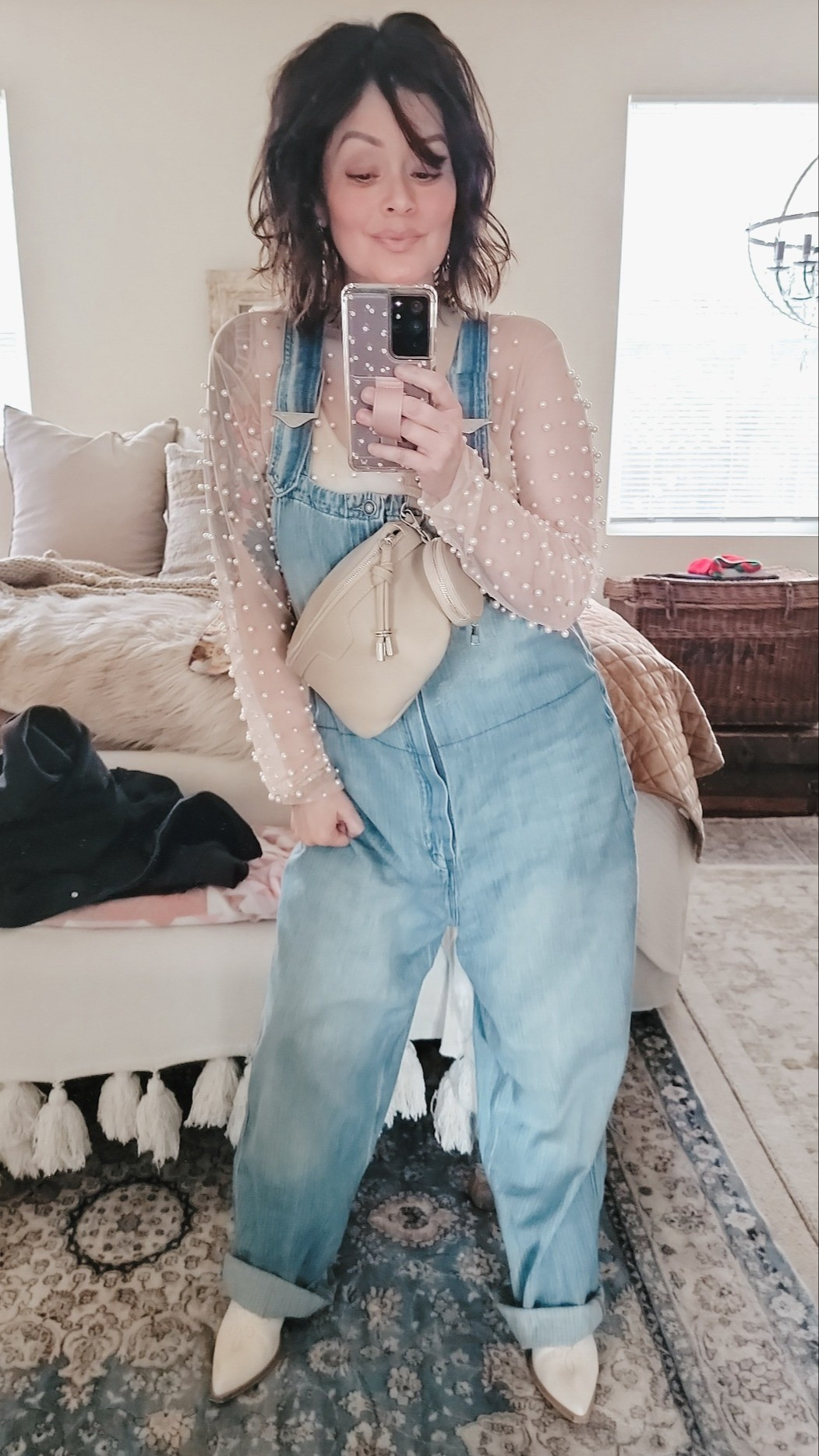 Jumpsuit Free people Barrel jeans Mesh topWearing a small in the overallsA medium in top

#LTKstyletip #LTKsalealert #LTKbump