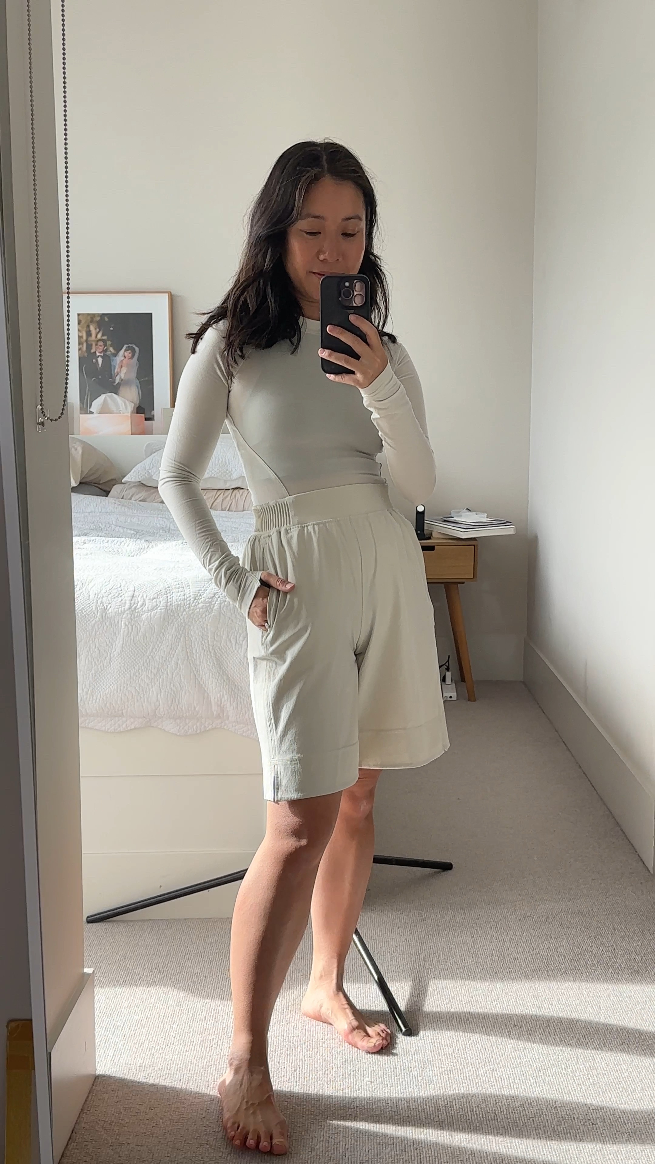 Size S in the Bermuda shorts (these have an elasticised waist) size US6 in the base layer top.
[AD]

#LTKVideo #LTKfitness #LTKActive