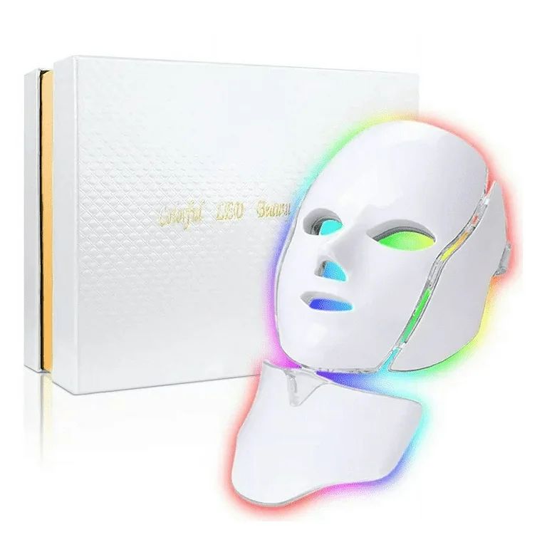 Shopin Led Face Mask Light Therapy,7 Color Treatment Photon Mask, Blue & Red Light for Acne Reduc... | Walmart (US)
