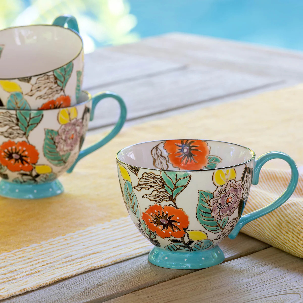 Poppy Garden Cappuccino Cup | River Chic Designs