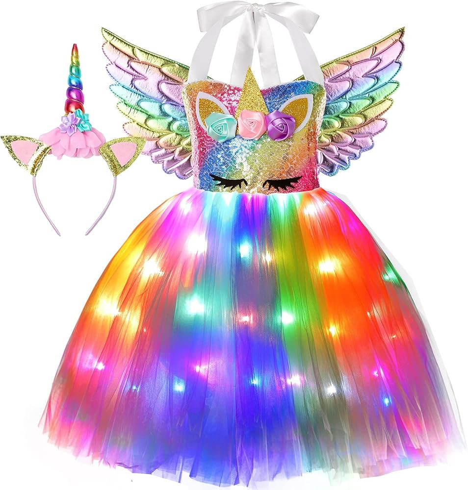 Cuteshower Unicorn Tutu Costume for Girls, Unicorn Dress, Princess Dress | Amazon (US)