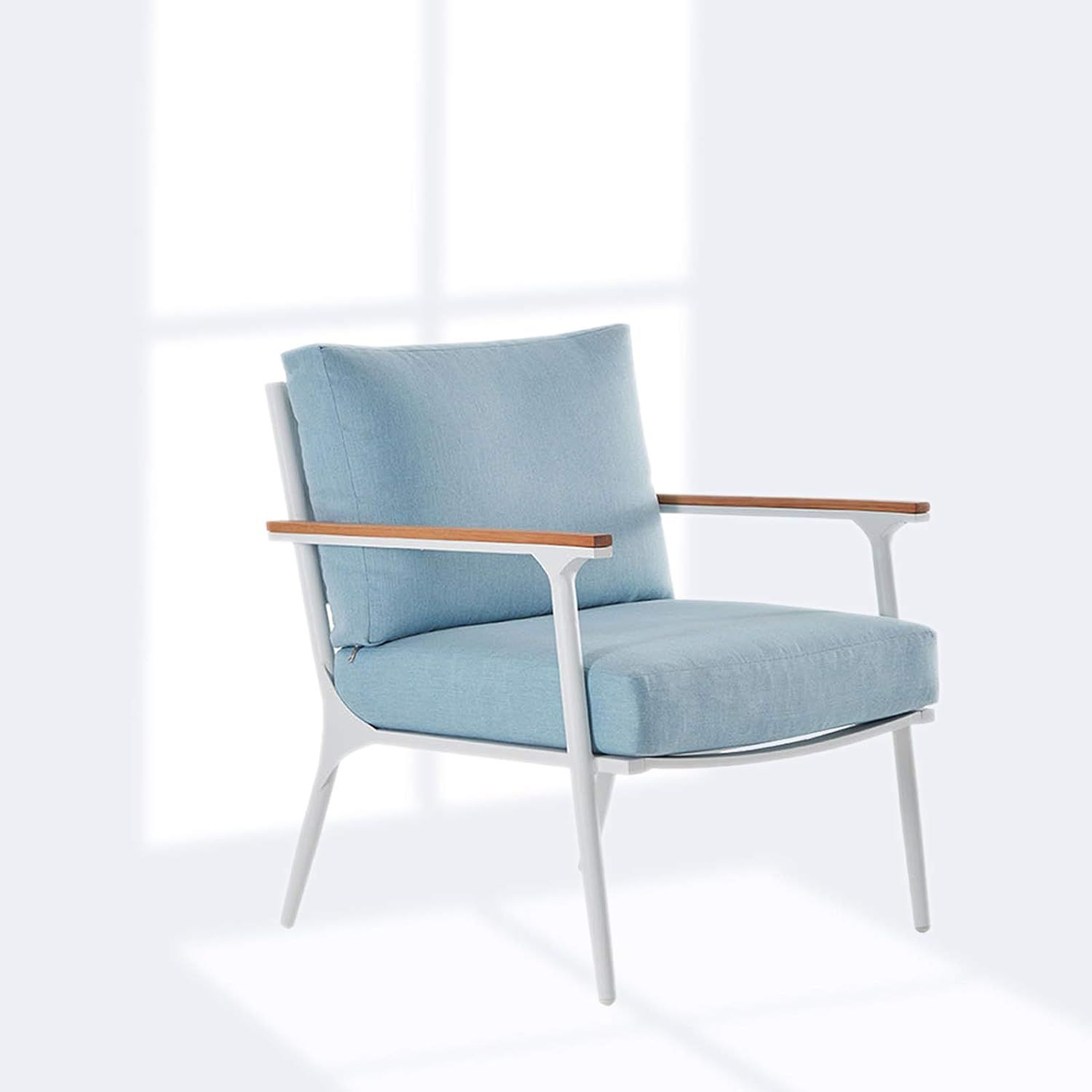 BLUU Single Chair in Patio Furniture Set Outdoor Aluminum Conversation Sets for Indoor Garden Por... | Amazon (US)
