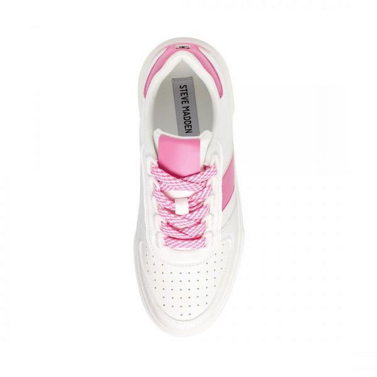 Steve Madden Eager Pink Multi Lace Up Rounded Close Toe Fashion Low Top Sneakers (Pink Multi, 7.5... | Walmart (US)