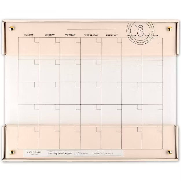 20"x16" Glass Dry Erase Calendar - Sugar Paper | Target