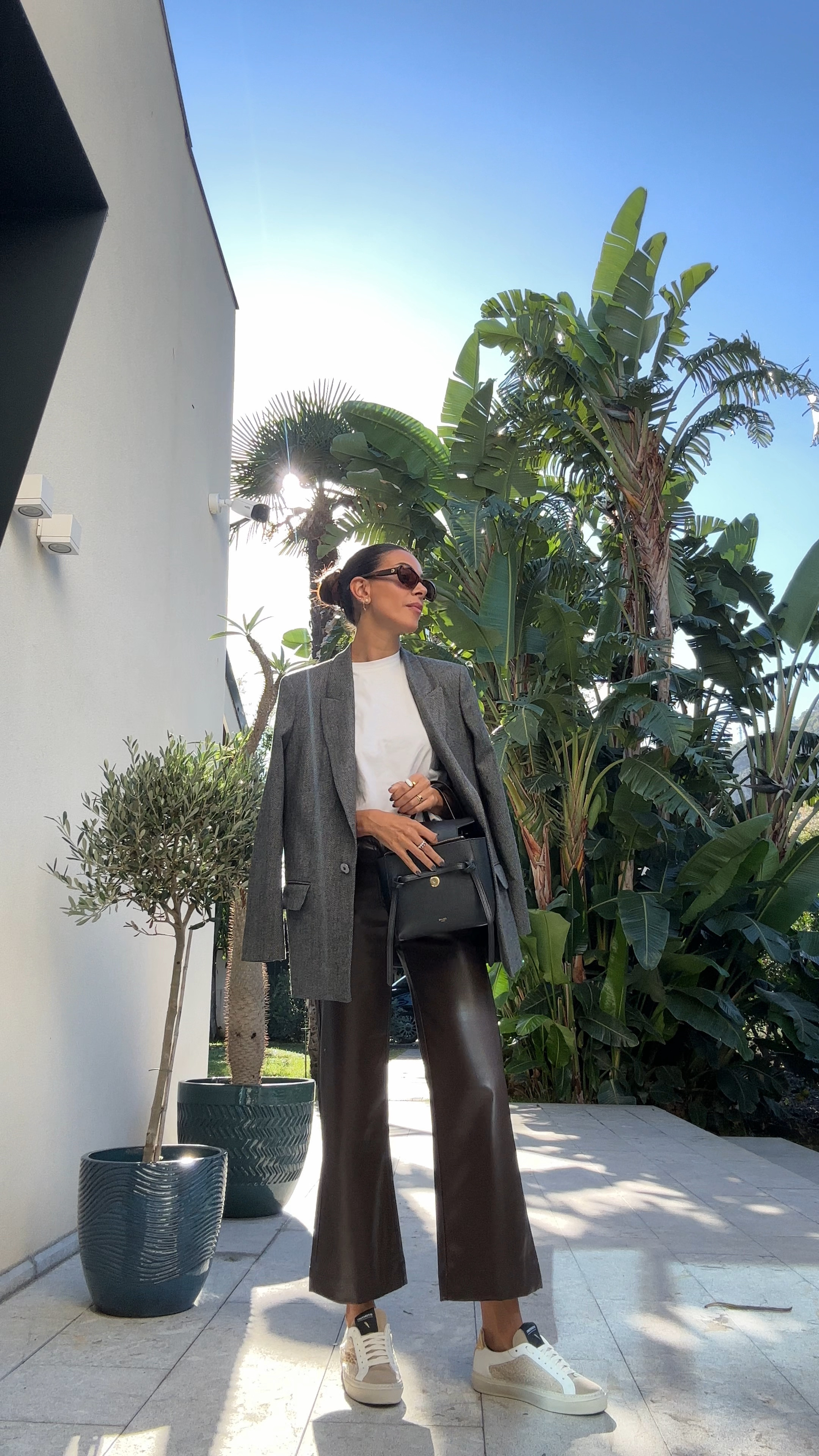 Brown leather pants 🤎🧸 
Grey blazer / sneakers teddy / leather pantss

#LTKitalia #LTKautumn #LTKeurope