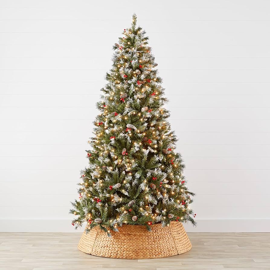 Best Choice Products 6Ft Pre-lit Pre-Decorated Pine Hinged Artificial Christmas Tree w/ 818 Flock... | Amazon (US)