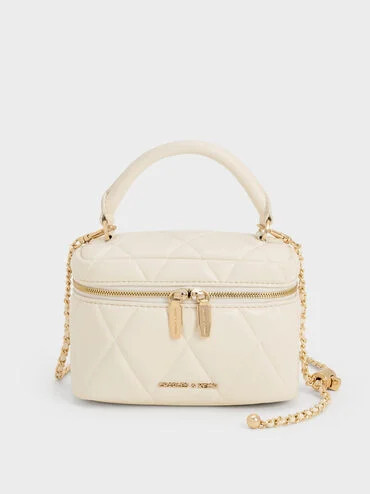 Arwen Quilted Top Handle Vanity Bag | Charles & Keith US