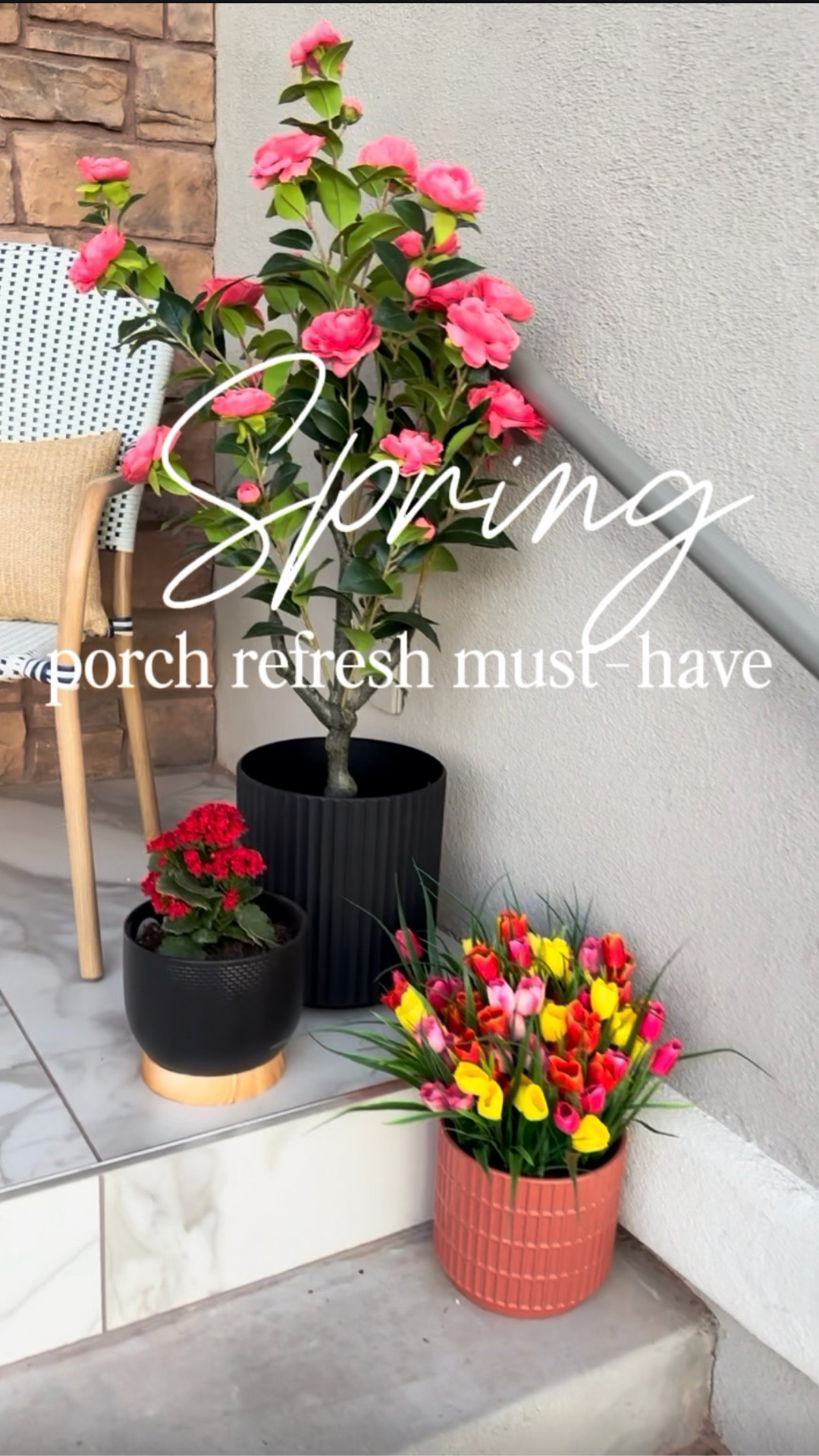 Spring porch refresh 🌸

I love adding faux flowering plants to the porch this time of year. They instantly make everything look fresh and bright without worrying about watering or replacing flowers every week.

I have had these Camellia bushes for over a year and the colors are still vibrant after months of full desert sun! Highly recommend! 

Linked everything here 🌷

#LTKhome #LTKspring #LTKseasonal #springdecor #porchrefresh #frontporchdecor #fauxflowers #springporch #outdoorstyling
