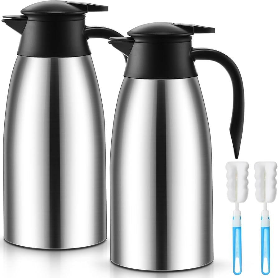 Norme 2 Pcs Thermal Coffee Carafe Insulated Stainless Steel Coffee Carafe for Hot Liquid Vacuum T... | Amazon (US)