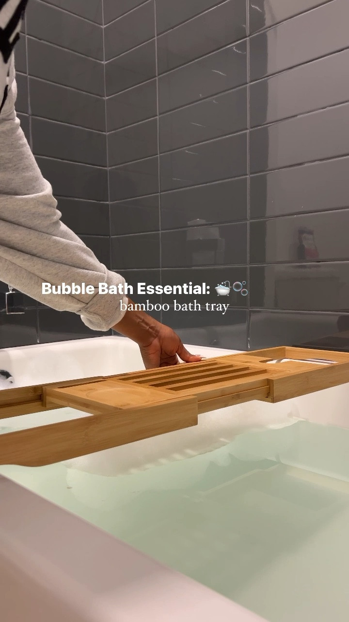 a wooden bamboo bath tray is essential to my bubble bath routine, especially when my cycle rolls around. 

the middle piece lifts up and you can rest your ipad, books, etc. it also has a holder for a candle or a glass of choice  


#LTKhome