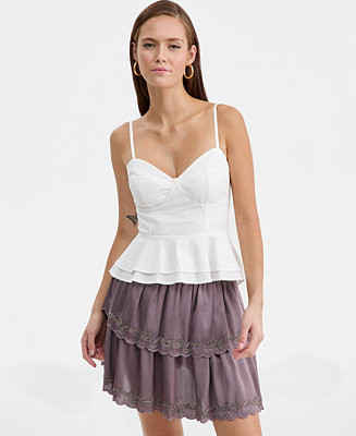Women's Poplin Peplum Tank Top | Macy's