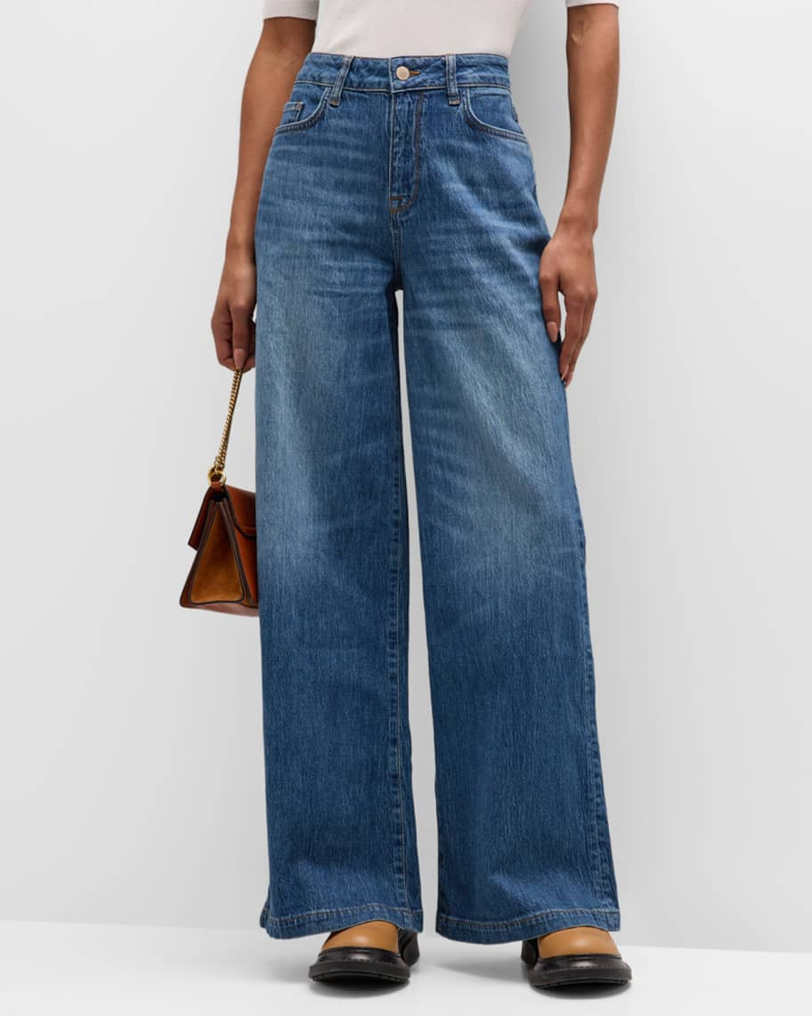Ms. Fonda High Rise Wide-Leg Jeans | Neiman Marcus