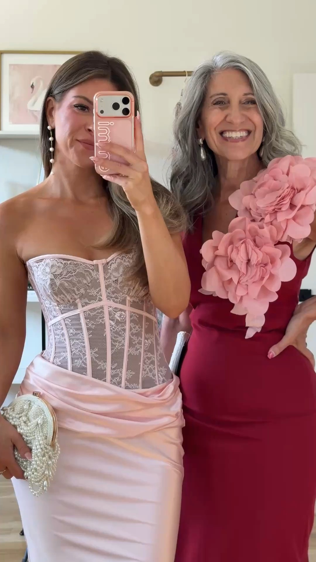 Mom and me pink strapless lace corset bodice, satin skirt with draped detail, red fitted one-shoulder with floral embellishment wedding guest and formal event dresses  💍 🌸

Wearing my usual smalls/2 in most

Mom wears a medium/6

lulus: emerson20 (first purchase only)

Wedding guest, mom & me outfits, mom & me dresses, matching outfits, mother daughter outfits, family photo outfits, wedding guest dresses, mother of the bride, mother of the groom, wedding guest outfit ideas

#LTKWedding #LTKOver40 #LTKSeasonal