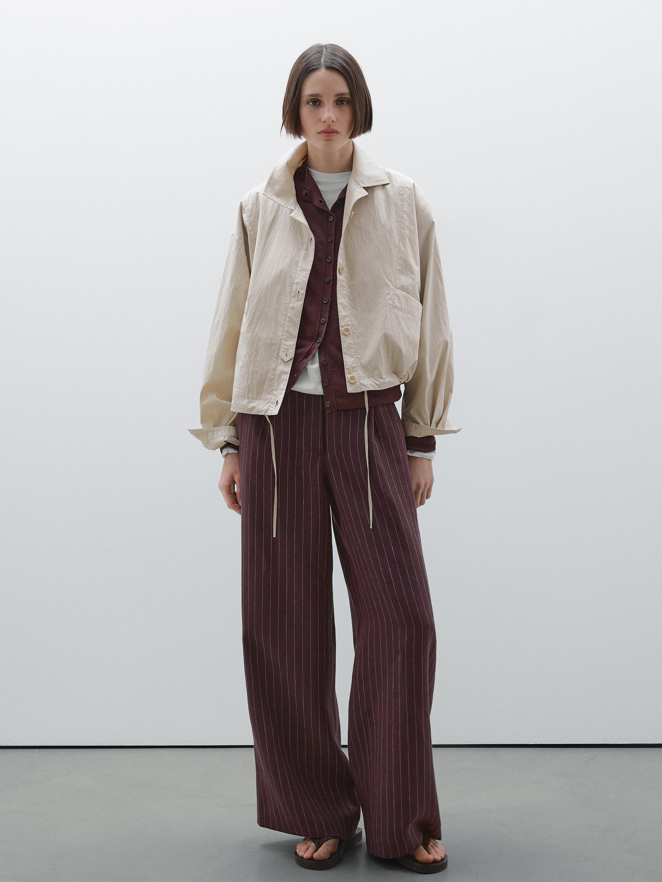 Bomber jacket with seams and gathering | Massimo Dutti US