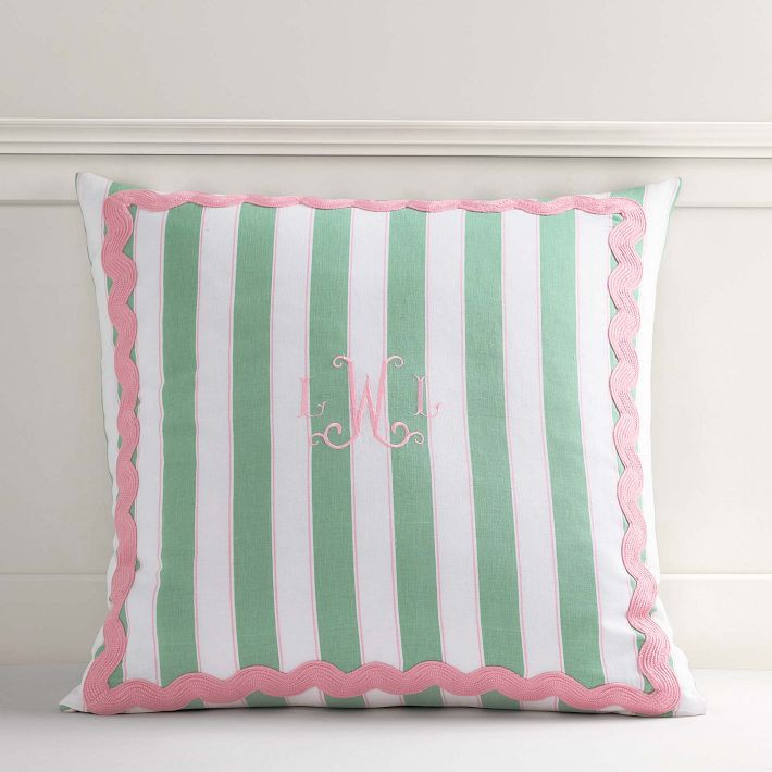 Lara Ricrac Stripe Euro Pillow Cover | Pottery Barn Teen