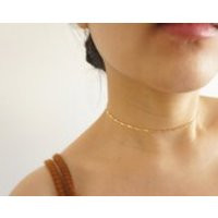 Gold Chain Choker, Gold Choker Necklace, Layering Choker, Gold Filled Chain, Minimalist | Etsy (US)
