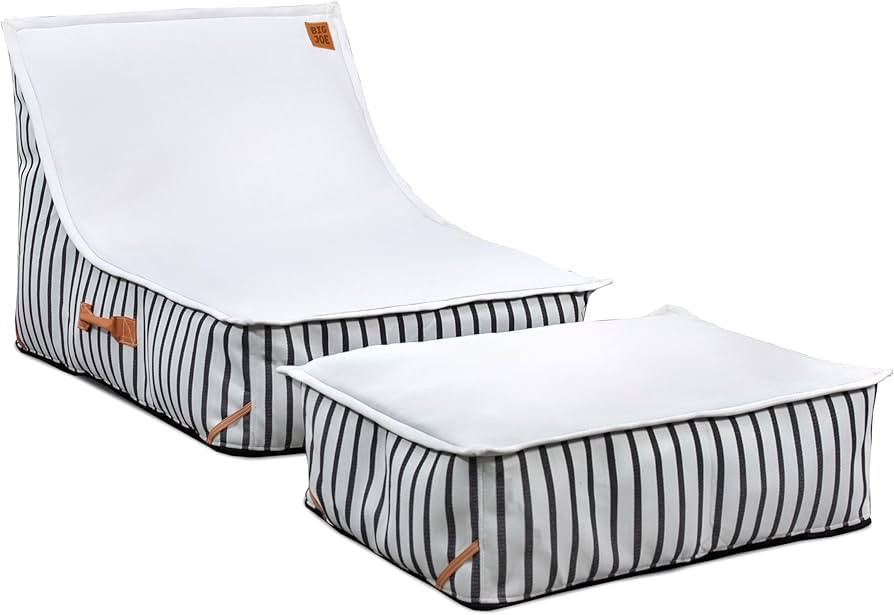 Big Joe Lux Sealander Pool Float and Patio Chair, Black and White Cape Stripe, Premier Mesh, Dura... | Amazon (US)