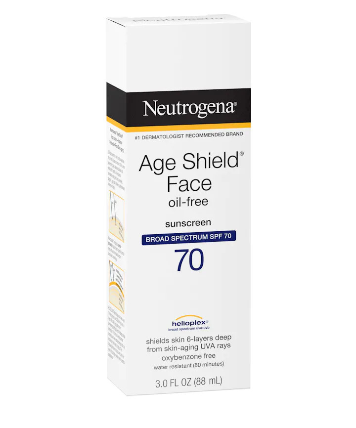 Age Shield® Face Oil-Free Oxybenzone-Free Sunscreen Broad Spectrum SPF 70 | Neutrogena
