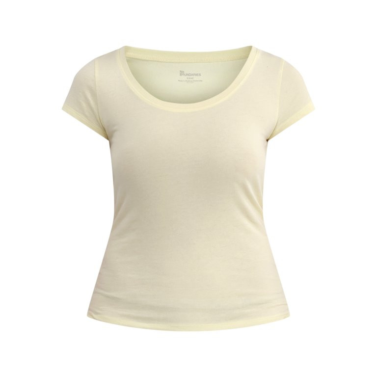 No Boundaries Scoop Neck Tee with Short Sleeves, Women's | Walmart (US)