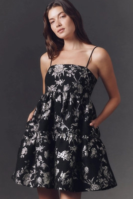 Endless Rose Sleeveless Floral Jacquard Mini Dress | Anthropologie (US)