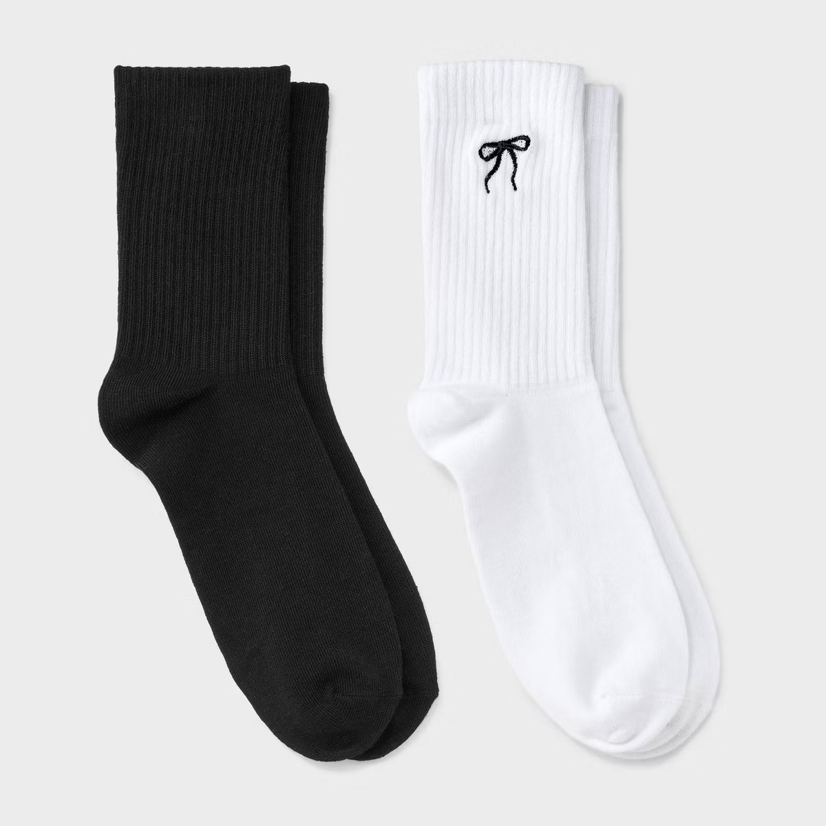 Girls' 2pk 'Bows' Mid Crew Socks - art class™ White | Target