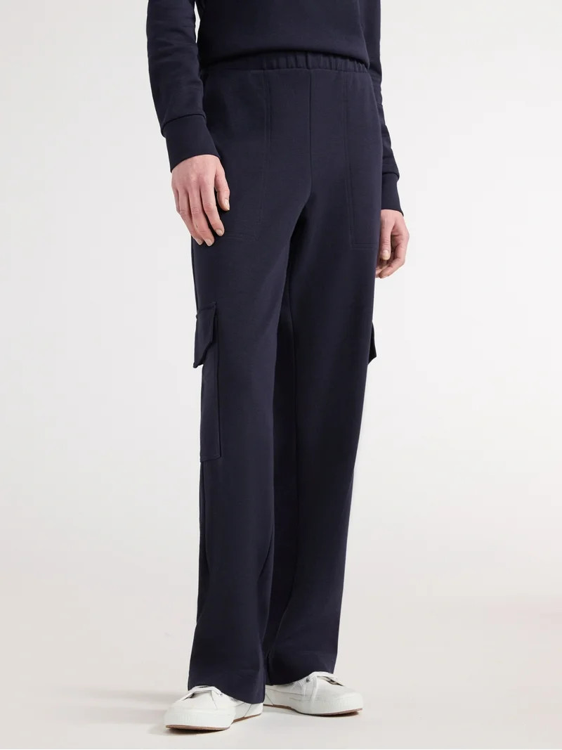 Free Assembly Women's and Women's Plus Wide Leg Knit Cargo Pants, 30” Inseam, Sizes XS-4X | Walmart (US)