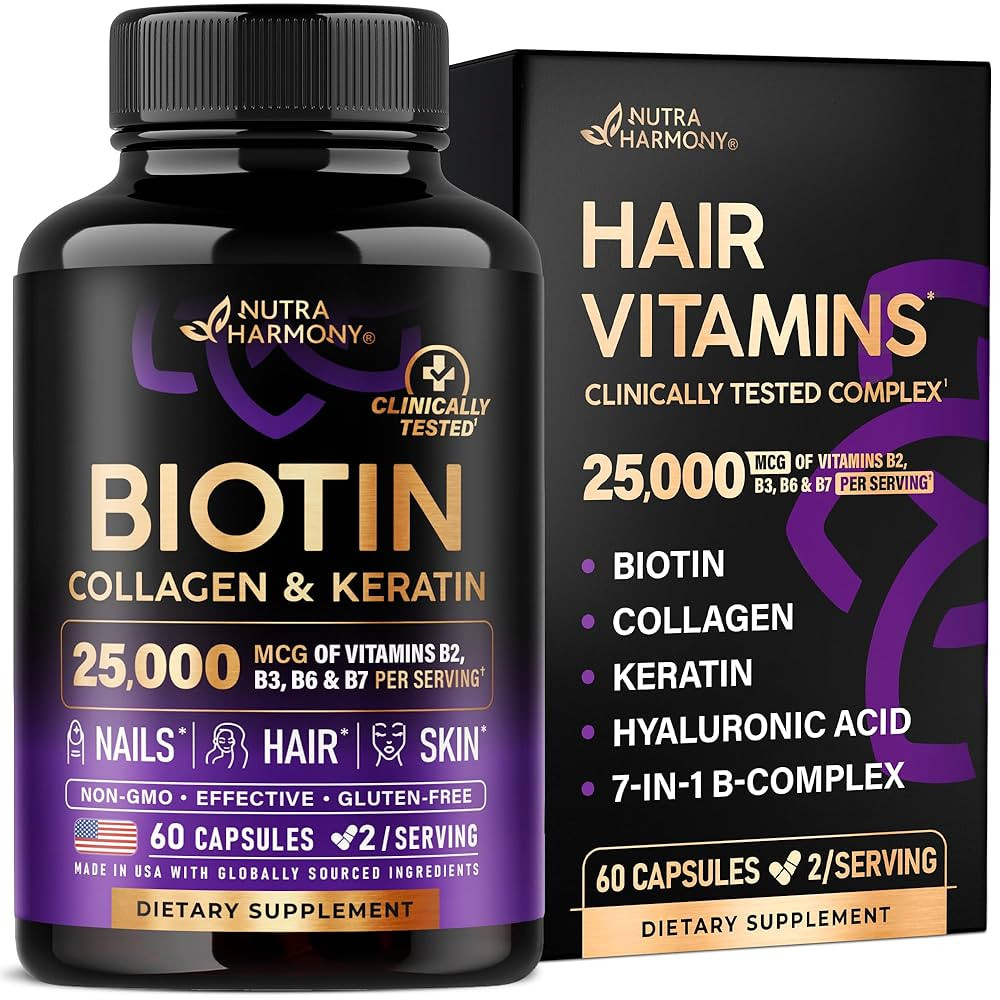 Biotin | Collagen | Hyaluronic Acid | Keratin - Clinically Tested Supplement - Hair Growth Suppor... | Amazon (US)