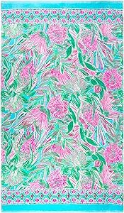 Lilly Pulitzer Oversized Pool/Beach Towel, 40 x 70, Large Terry Cloth Towel for Adults, Pink Gree... | Amazon (US)