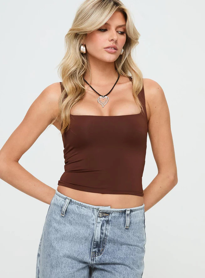 Back In Time Top Brown | Princess Polly AU
