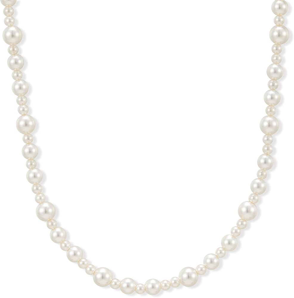 Pearl Beaded Necklaces for Women Layered bradal Gold Necklace Stack Handmade Wedding Jewelry for ... | Amazon (US)